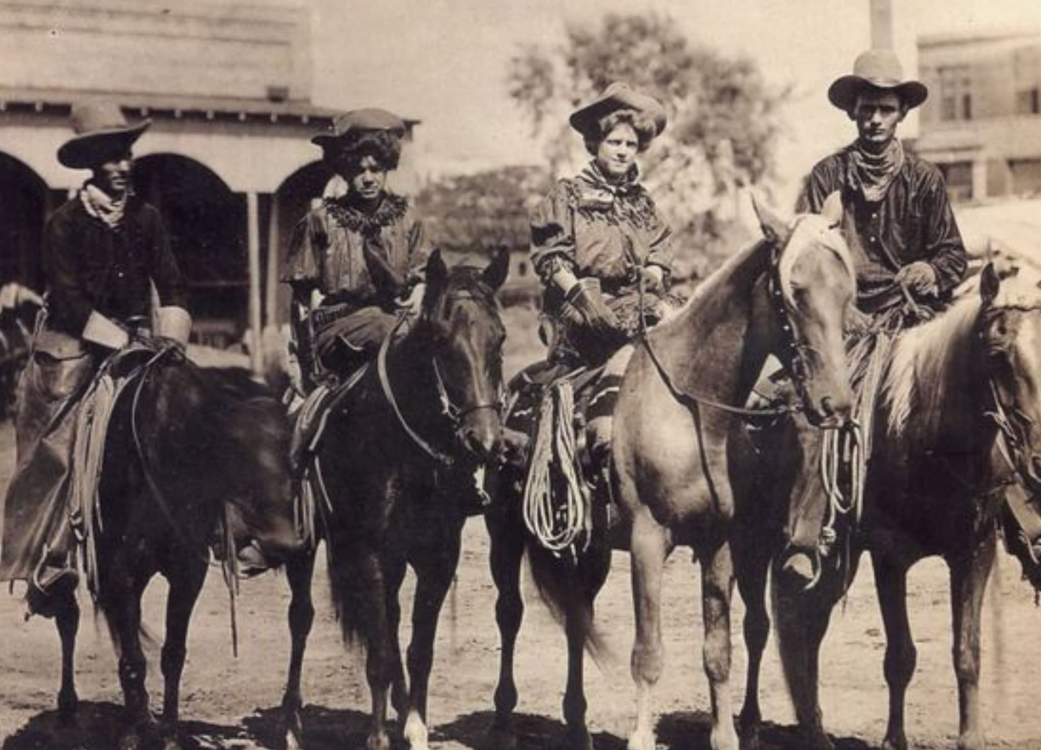 “Cowgirls, Downtown Christoval, Texas, Circa 1900.”